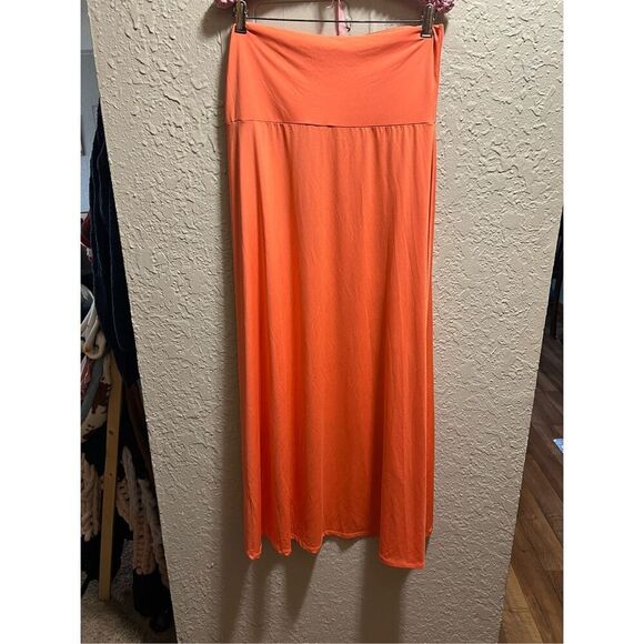 Lularoe Orange High-Low Cut Skirt Woman’s Size Large -Snag - Picture 6 of 9